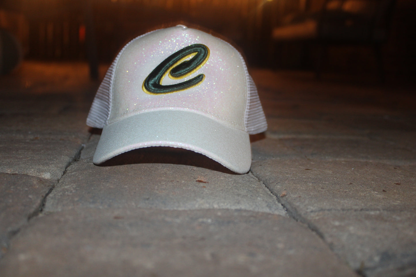 White sparkle hat